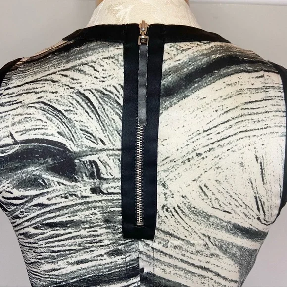 Helmut Lang Method Print Abstract Silk Satin Sleeveless Side Zipper Blouse Small - Picture 8 of 13
